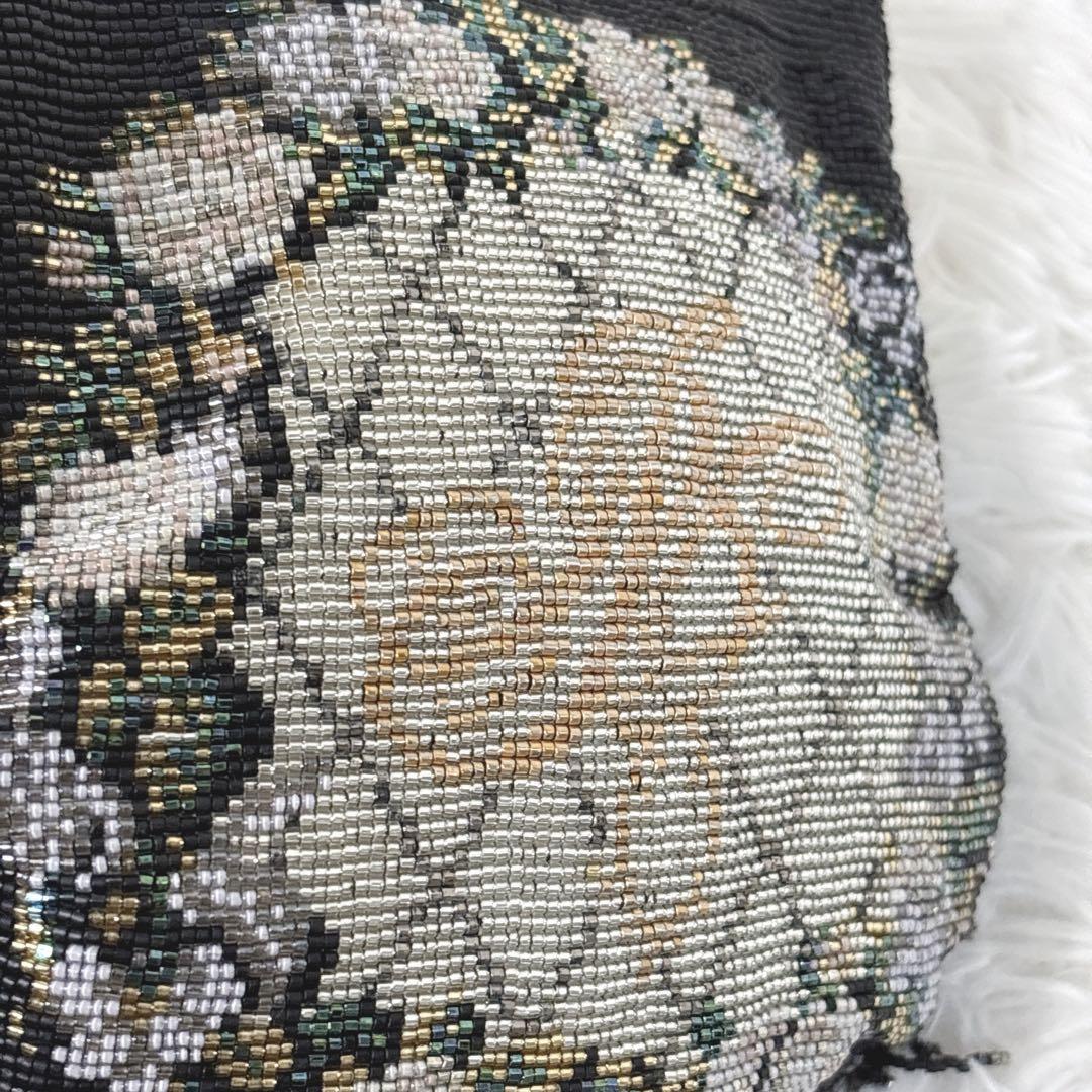 ビーズバッグ　ショルダーポーチ　花柄　フラワー