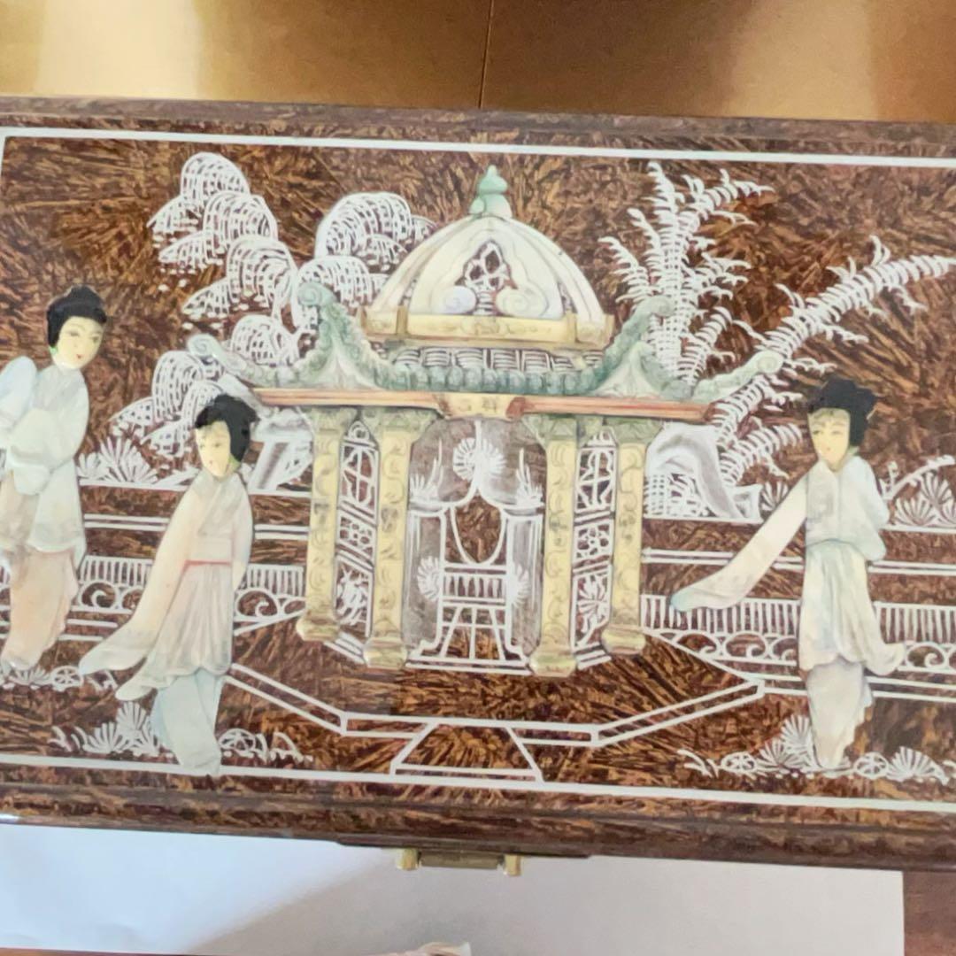 中国風 木製 アクセサリーケース