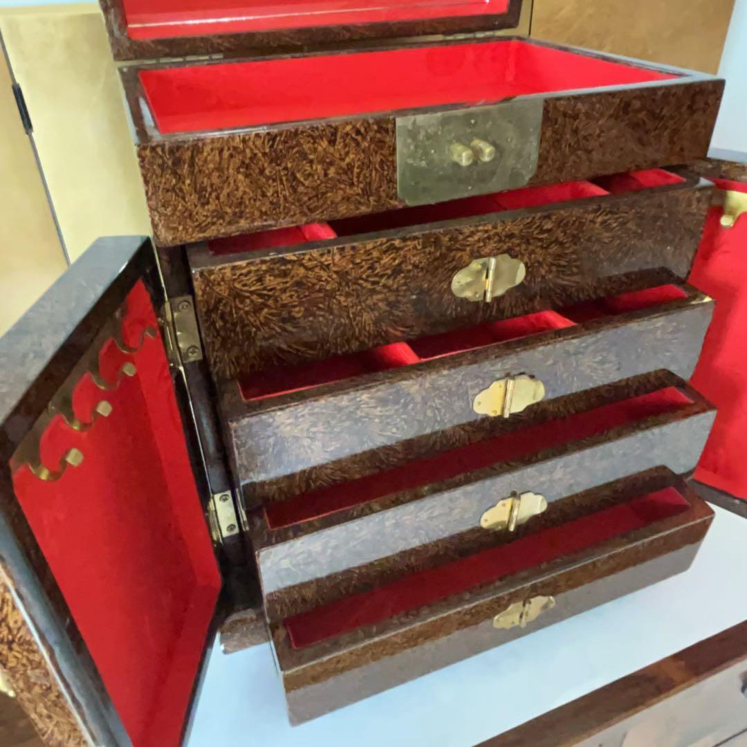 中国風 木製 アクセサリーケース