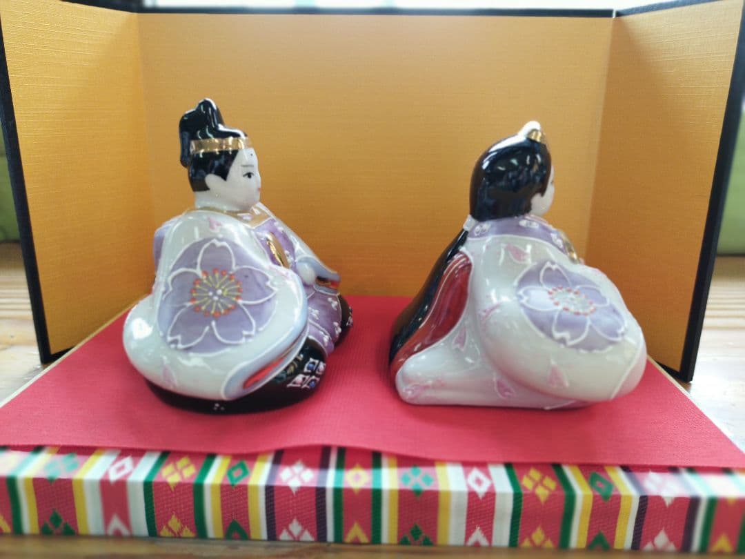 【再値下げ】新品　九谷焼　３号雛人形　花むらさき　ひな祭り