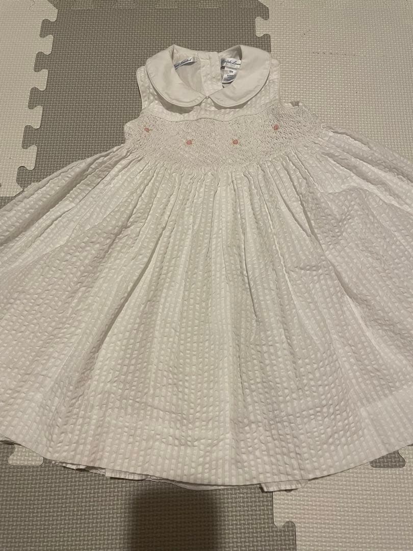 美品　ラルフローレン　ワンピース　ハンドスモックド　ドレス