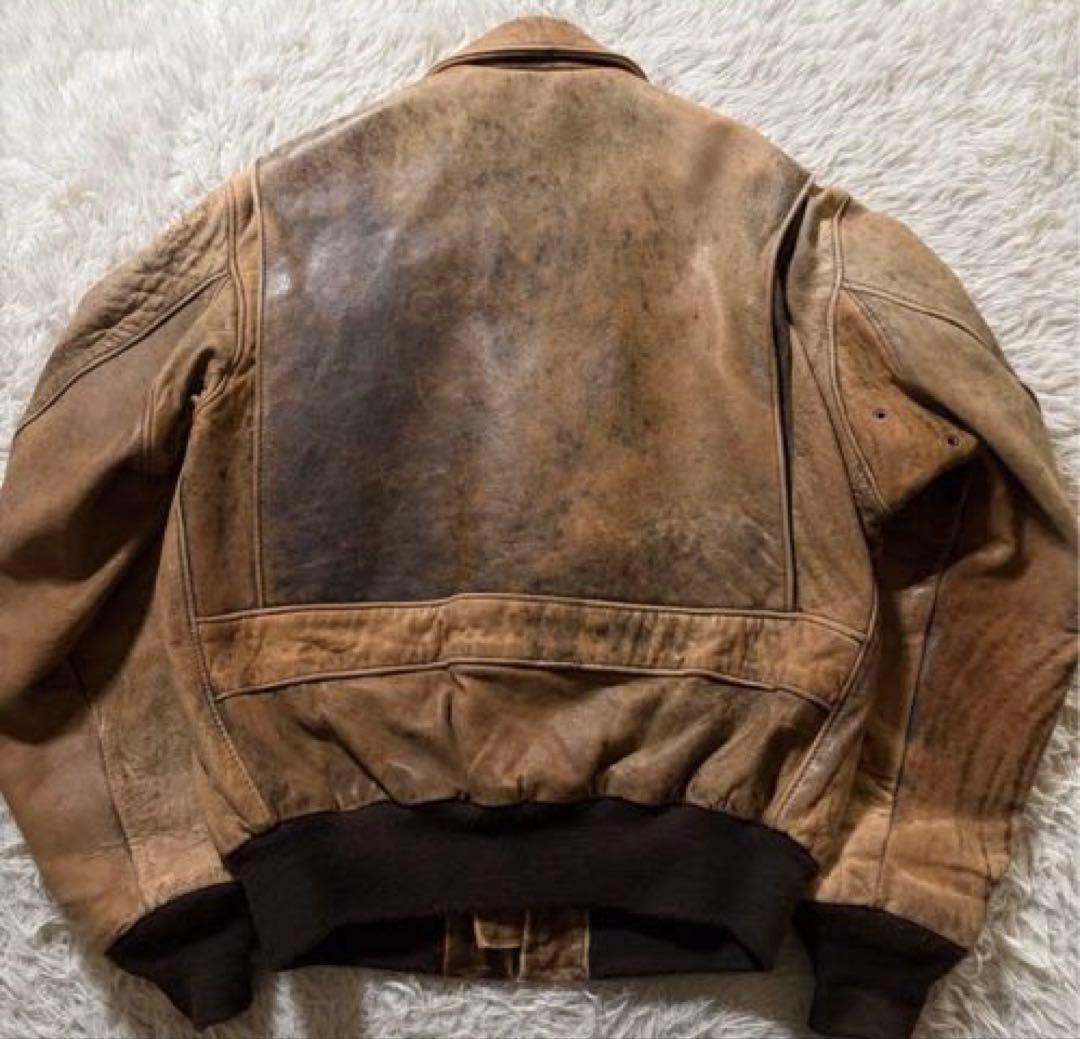 Schott シングルライダースジャケット 本革 USA製 275 ベージュ