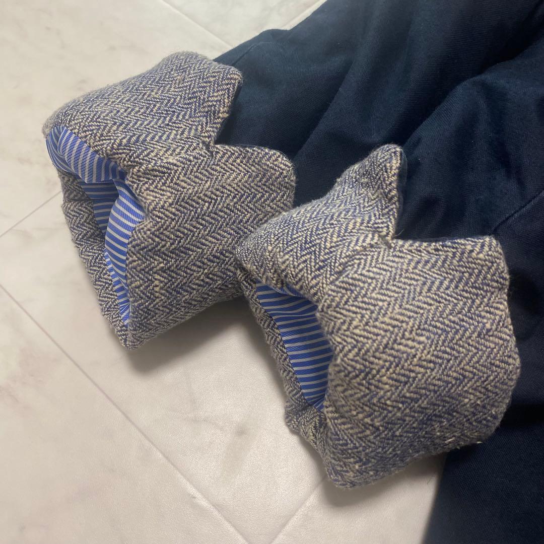 希少✨45R インディゴ染　ダウンジャケット　モッズコート　ネイビー　紺