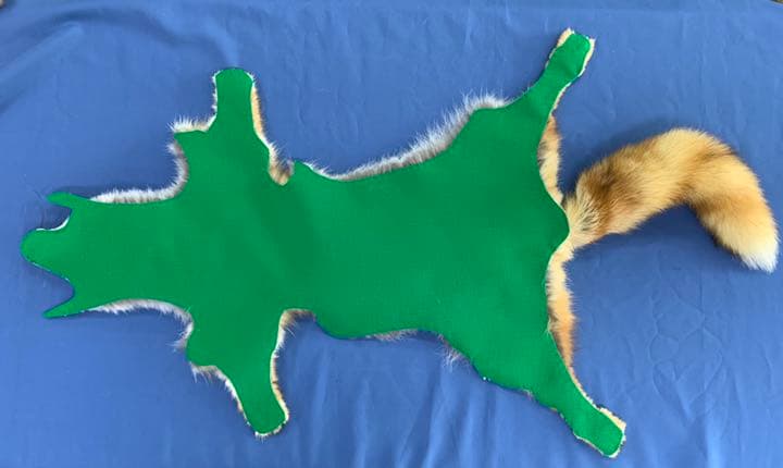 加工例【毛皮】裏地フェルト加工　7700円