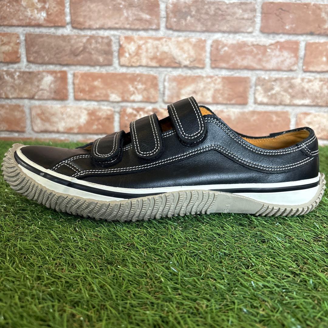 SPINGLEMOVE ベルクロ ブラック レザー スニーカー SPM-211