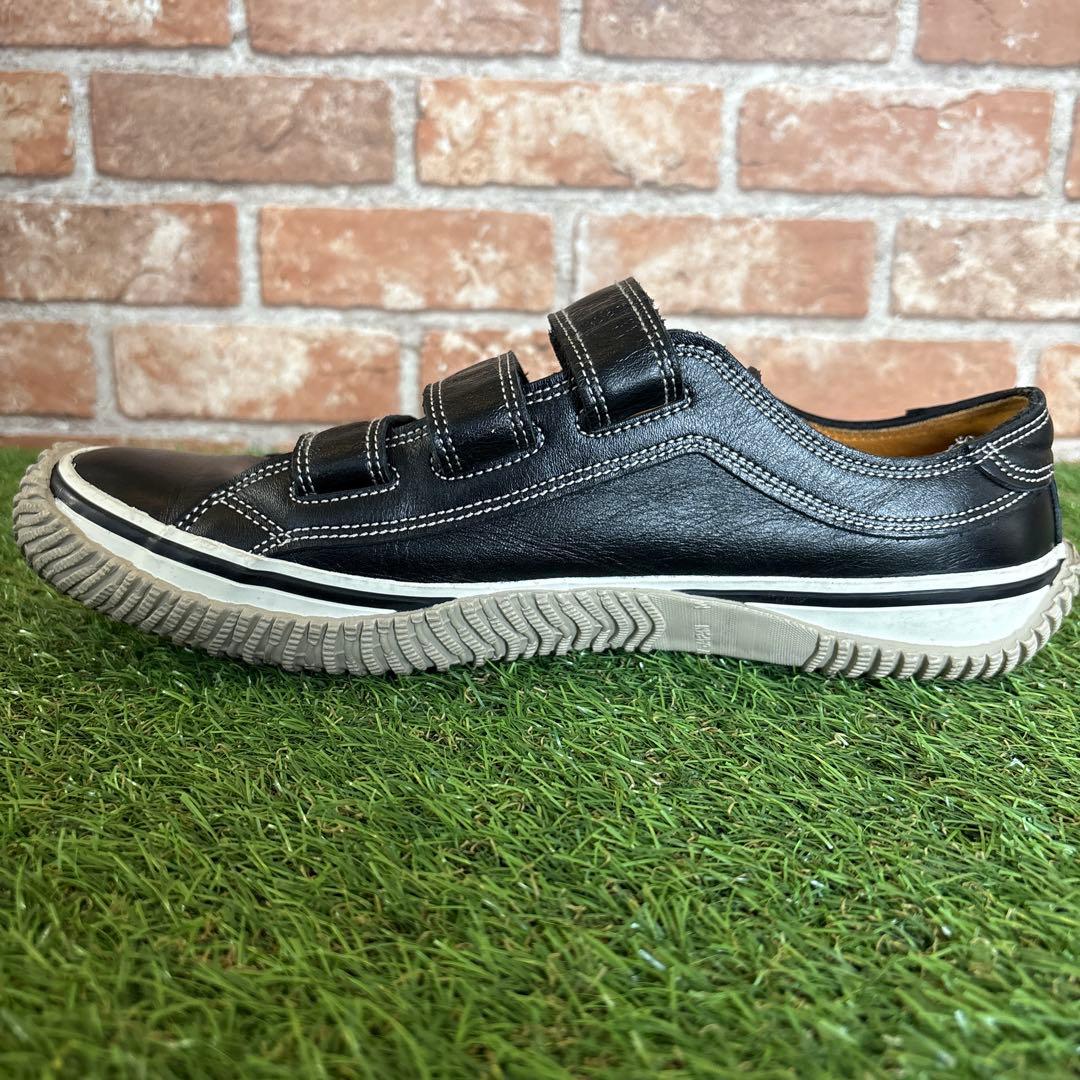 SPINGLEMOVE ベルクロ ブラック レザー スニーカー SPM-211