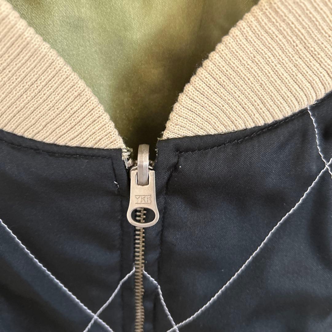 90s 回転式ジップ ビンテージスカジャン 白虎×龍×日本地図　テーラー東洋