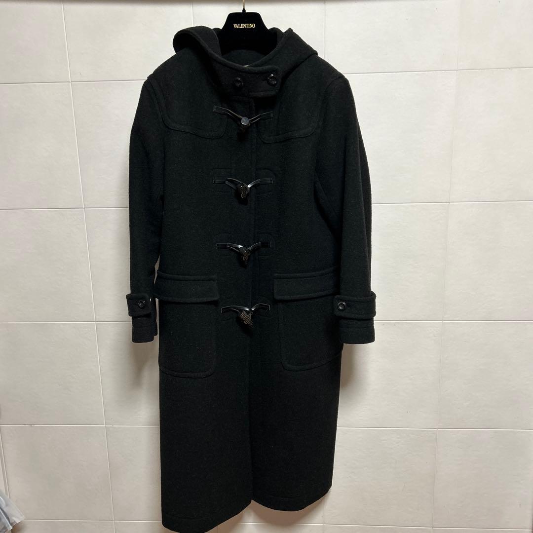 【美品】ダークグレー ダッフルコート フード付き