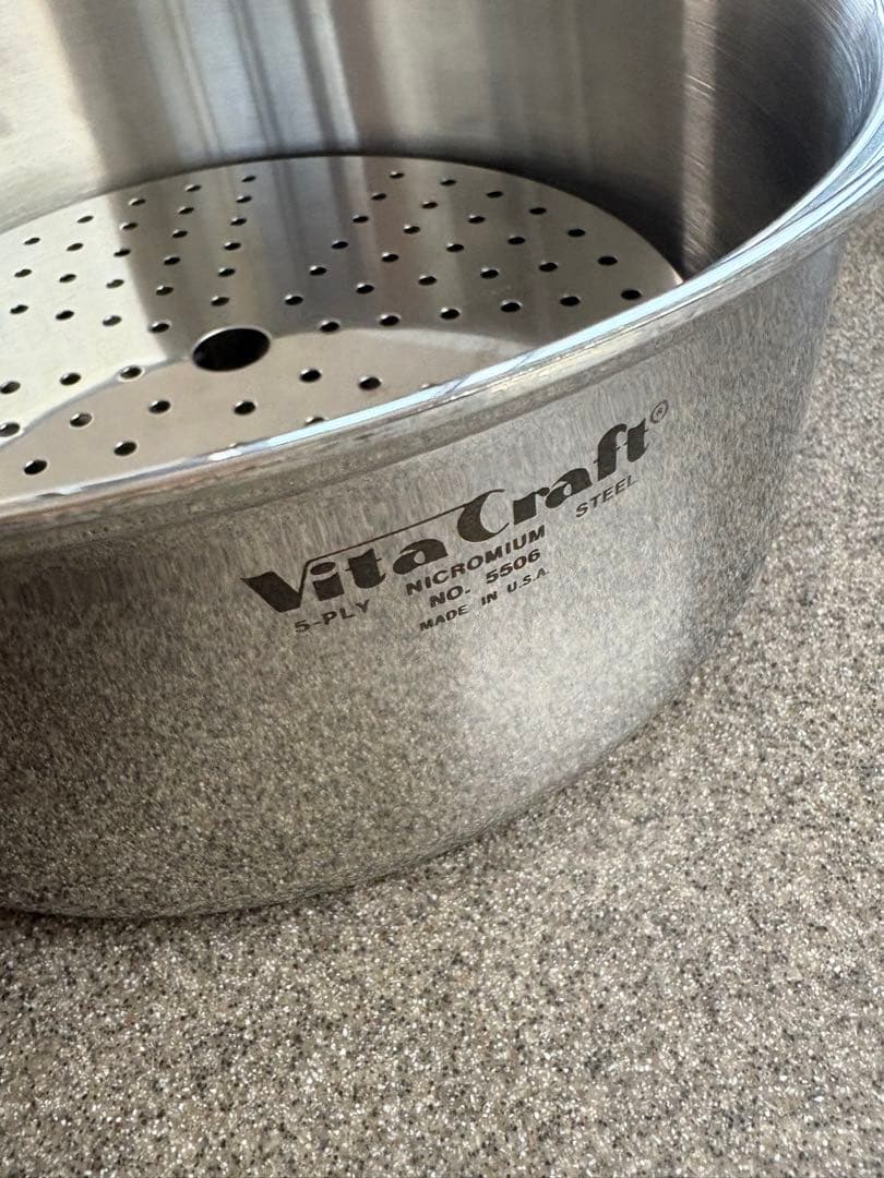 美品★ビタクラフト★5506 両手鍋 5.5L 蒸し器付き＆5511 フライパン