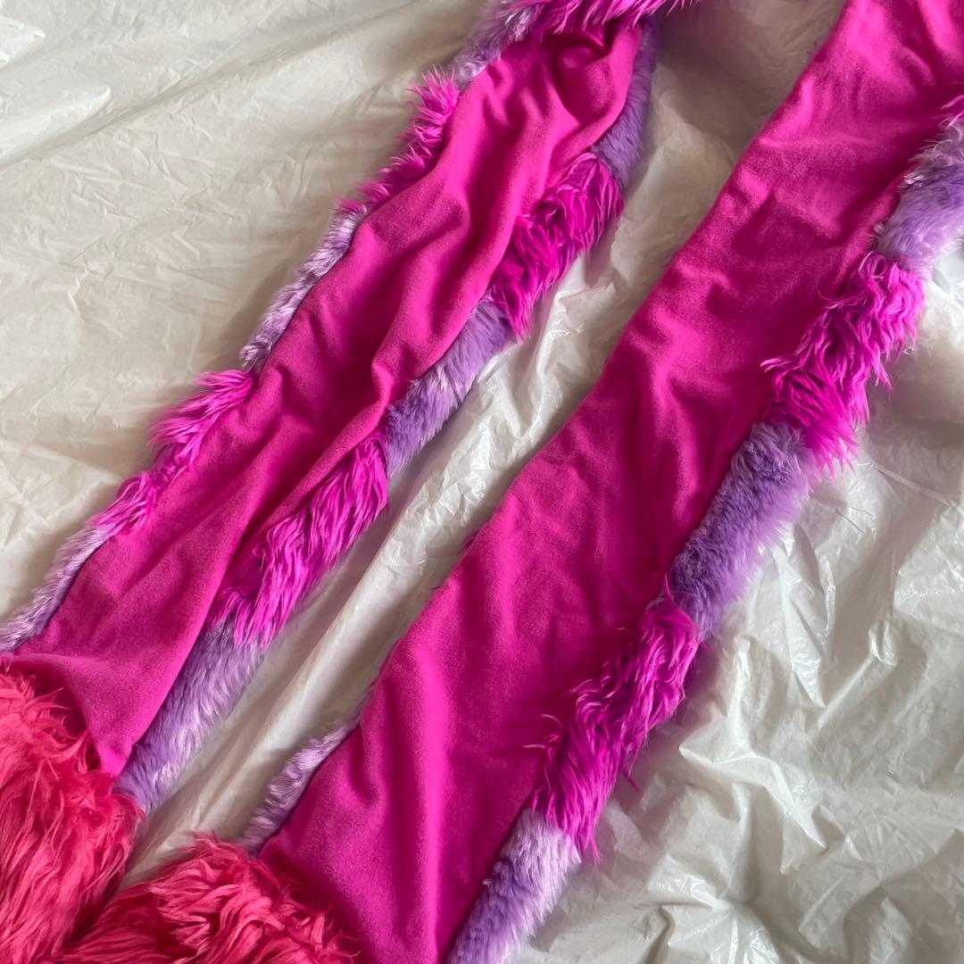 東京ディズニーリゾート 耳付きフード　チェシャ猫 マフラーファンキャップ 被り物