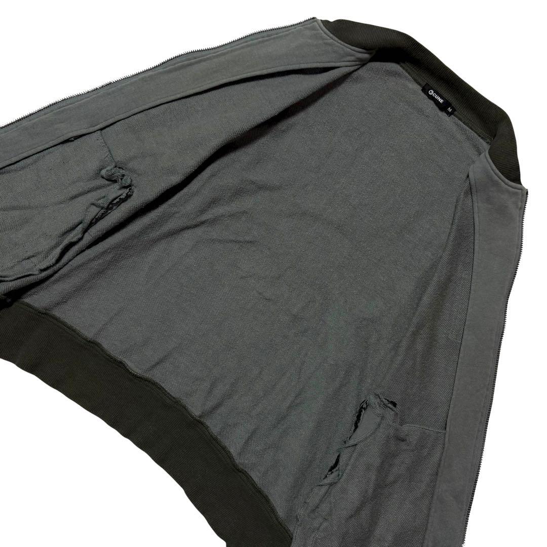 CUNE 16連 うさぎ サークル ロゴ プリント スウェット ブルゾン M