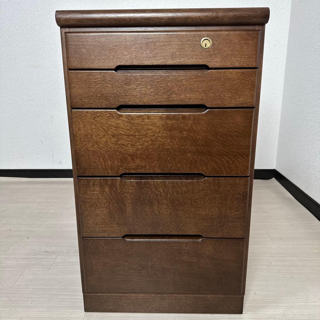 【展示品】カリモク 5段チェスト 脇机 袖机 デスクワゴン オーク i1※