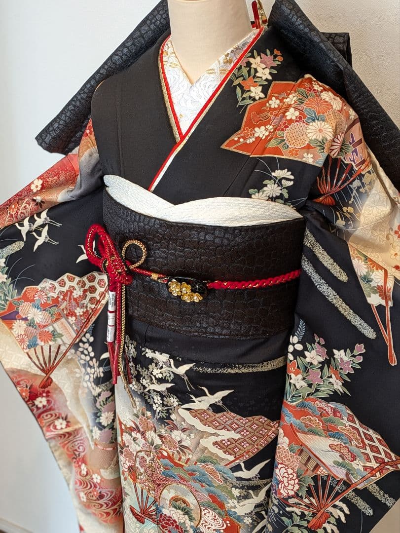 Kyoka様 振袖フルセット 身丈169裄65 豪華振袖 金彩 暈し染め 黒