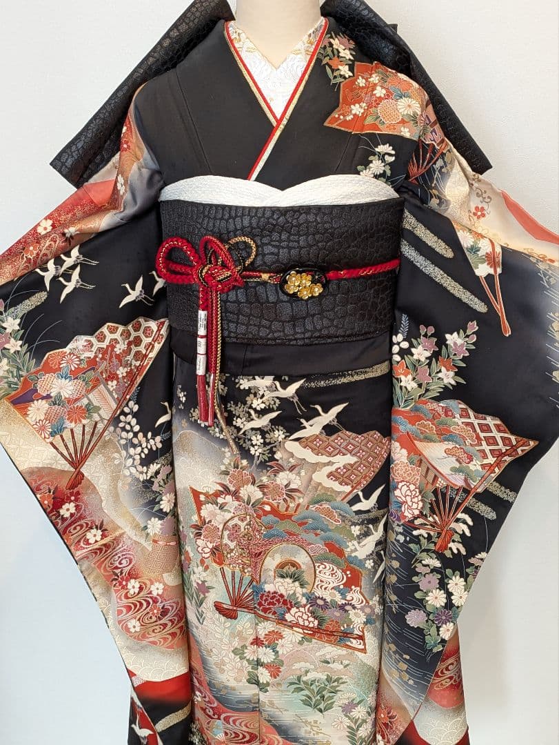 Kyoka様 振袖フルセット 身丈169裄65 豪華振袖 金彩 暈し染め 黒