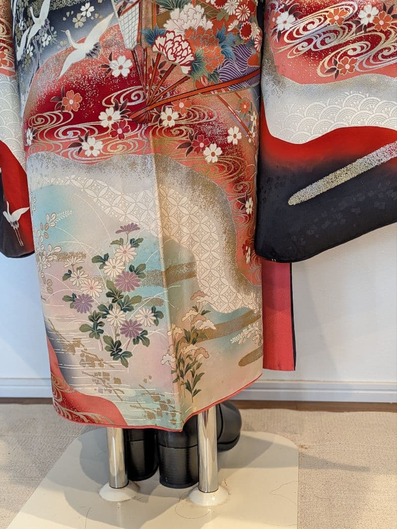 Kyoka様 振袖フルセット 身丈169裄65 豪華振袖 金彩 暈し染め 黒