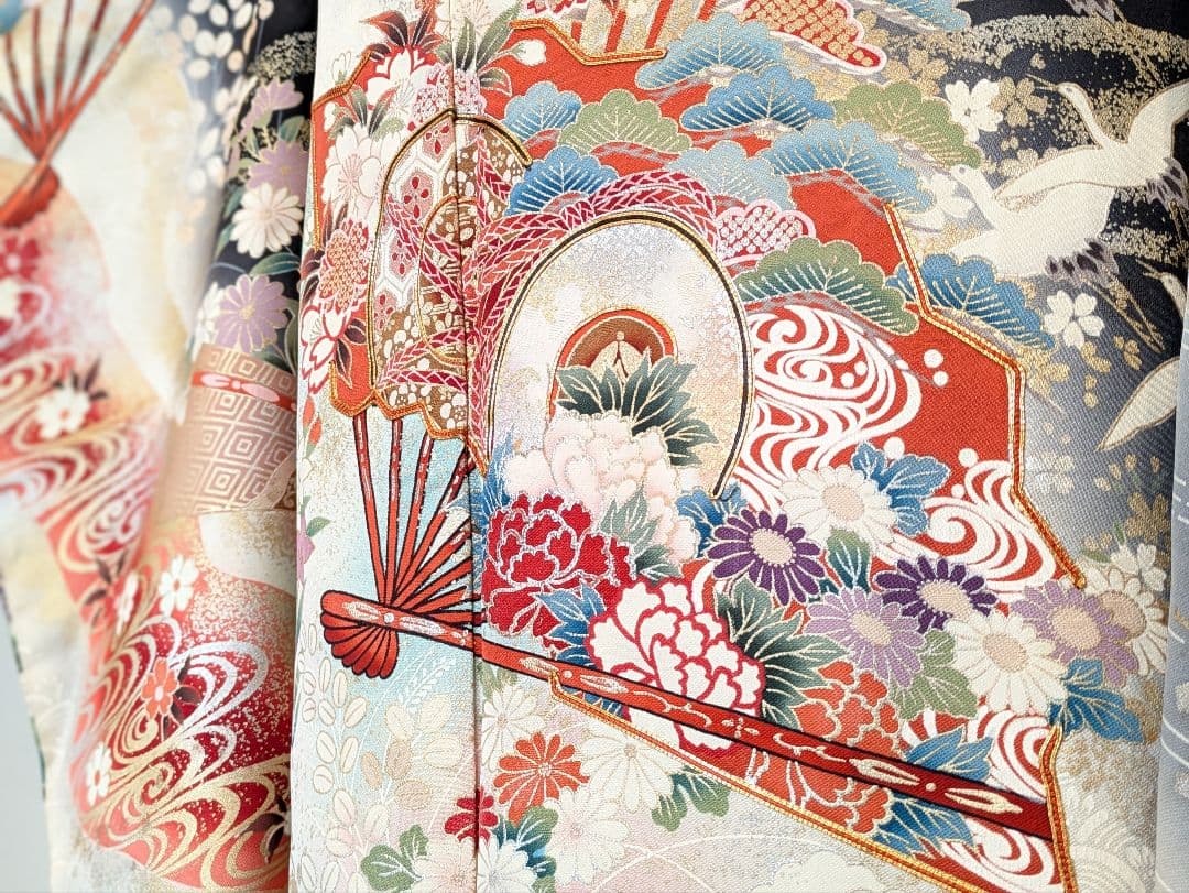 Kyoka様 振袖フルセット 身丈169裄65 豪華振袖 金彩 暈し染め 黒