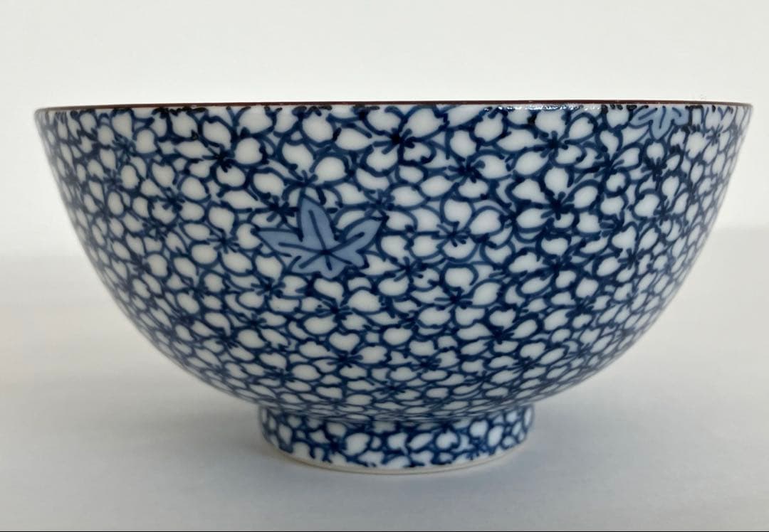 美品★孝峰★京焼★清水焼★染付雲錦詰ご飯茶碗