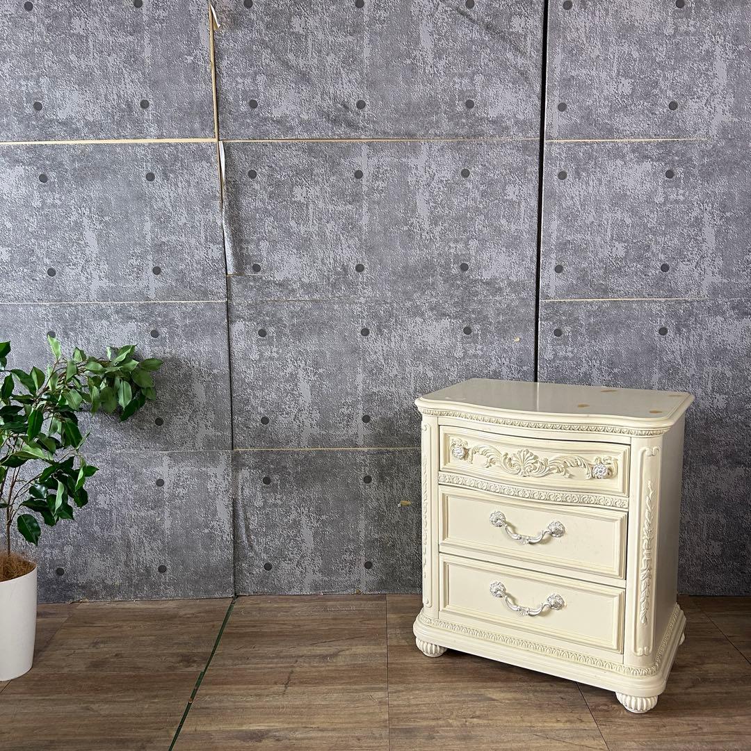 ꧁クラシック家具꧂3段チェスト フレンチ ロココ 姫系 たんす タンス 箪笥