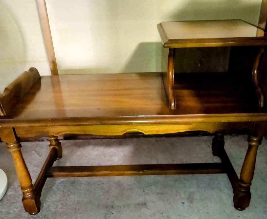 【カリモク】テレフォンベンチ電話台ローテーブルヴィンテージ