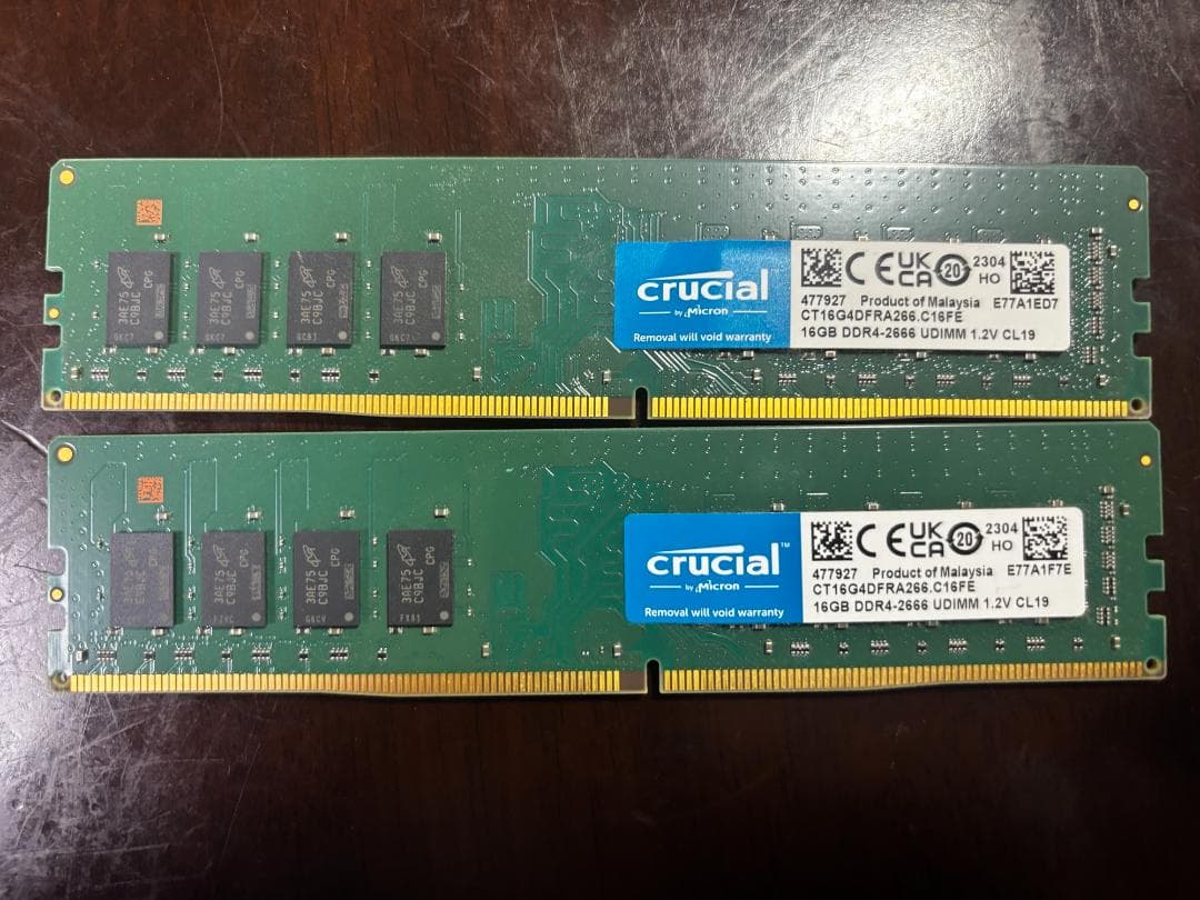 Crucial 32GB(16GB*2) DDR4-2666 メモリ