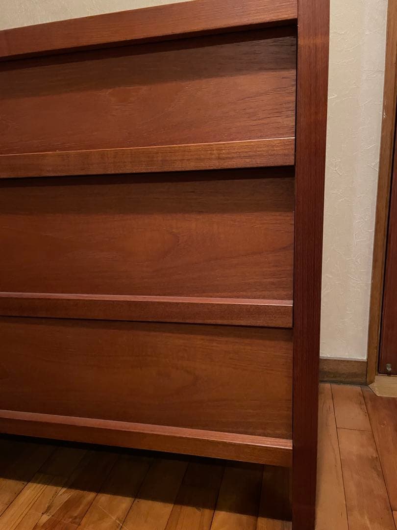 【チーク製】木製チェスト タンス 引き出し　昭和レトロ 収納 ヴィンテージ 北欧