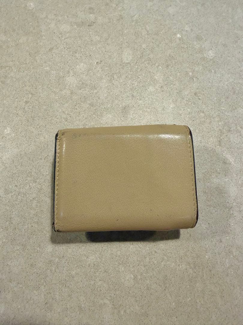 Dior 三つ折り財布 ベージュ/ピンク　箱付き