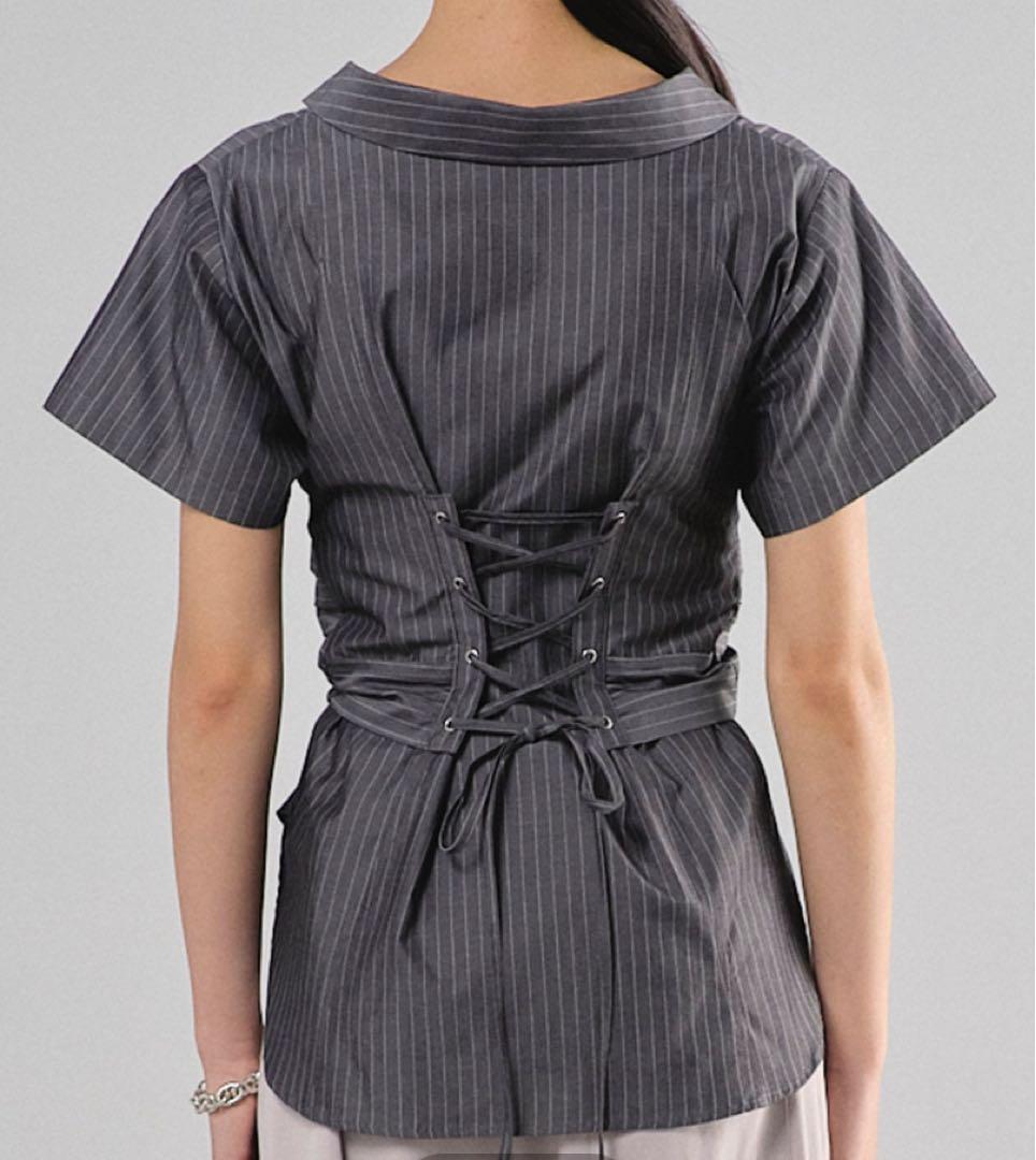 UNITED TOKYO ウエストタイシャツ　ストライプ柄半袖シャツ