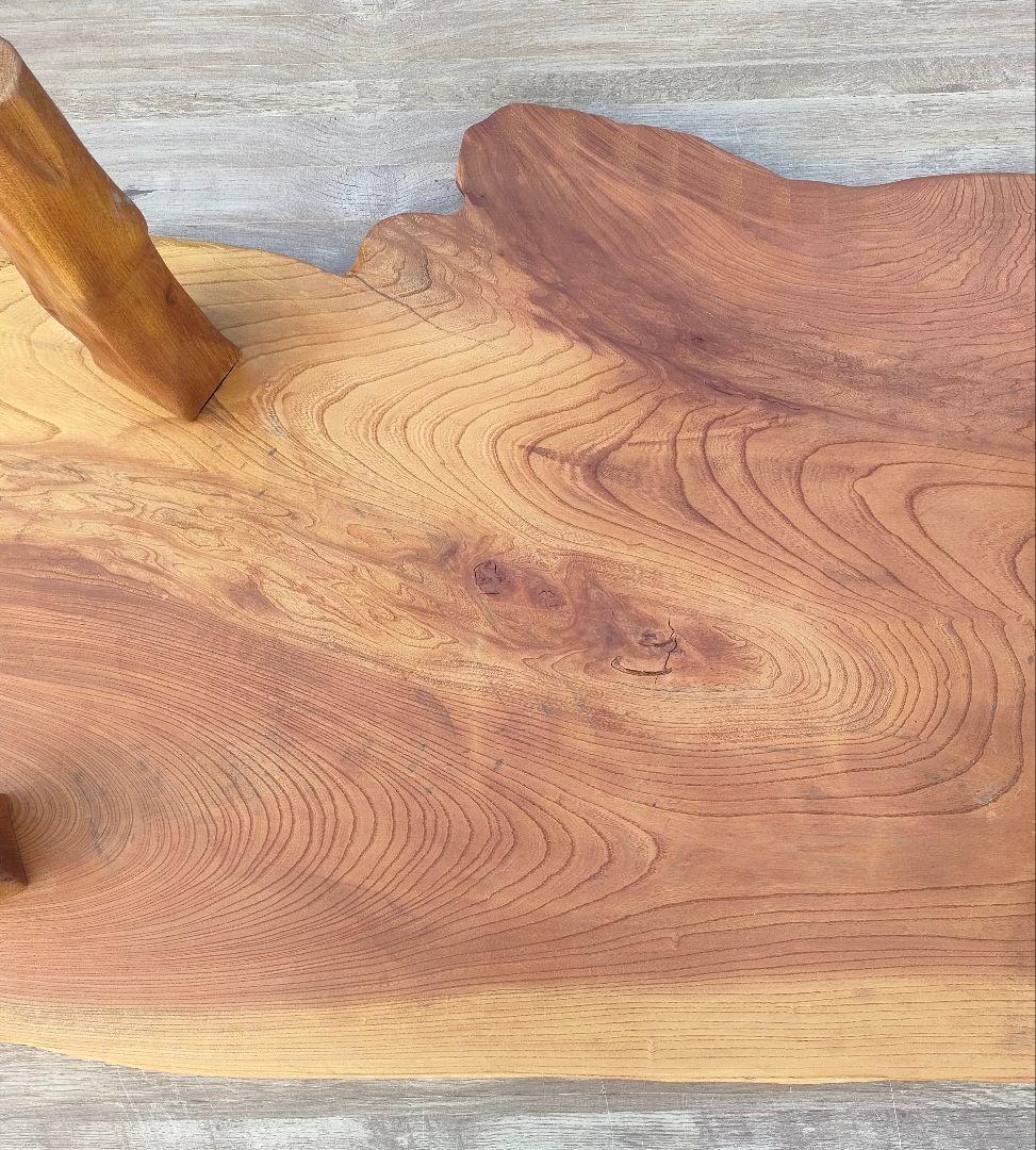 [風太☆]一枚板 座卓 ナチュラルウッド オーバルテーブル リペア済