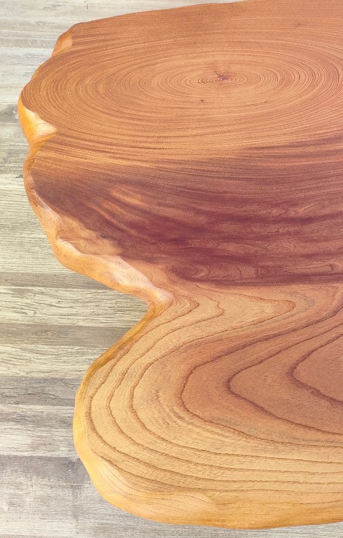 [風太☆]一枚板 座卓 ナチュラルウッド オーバルテーブル リペア済