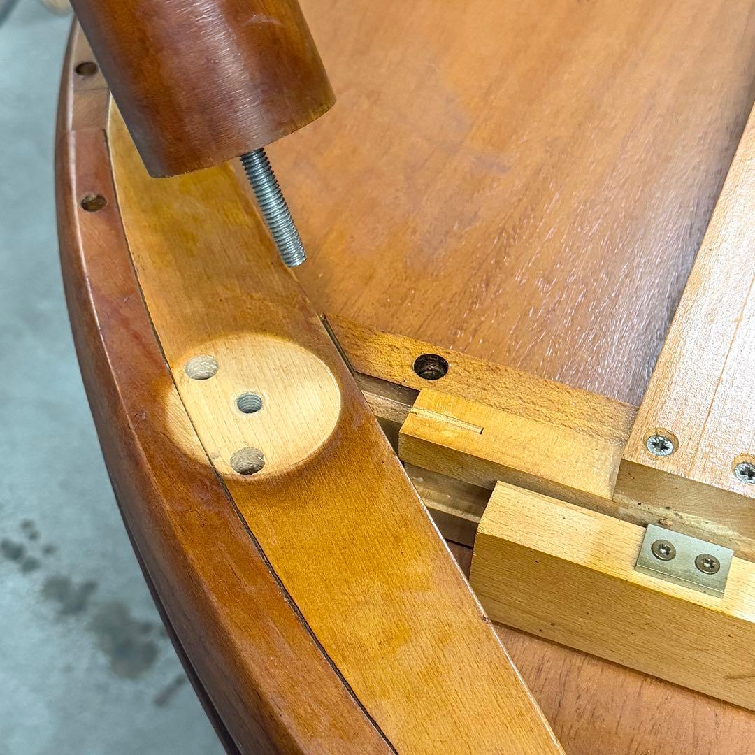 デンマーク ヴィンテージ ラウンドエクステンションテーブル(301) ※脚着脱可