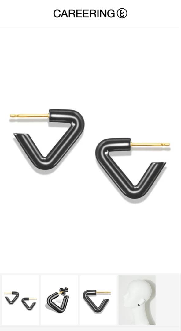 キャリアリング　CAREERING 301 トライアングル　ブラック　片耳　優里