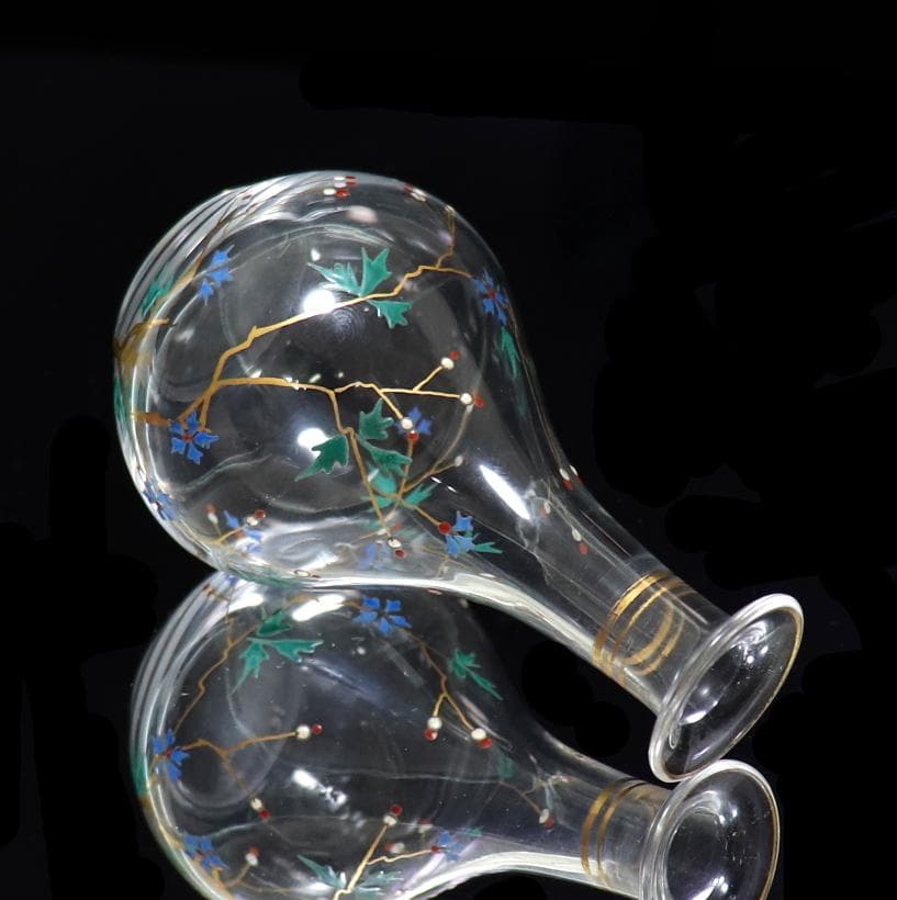 オールド・バカラ 1900年頃 金彩エナメル 花瓶 ミニチュア アンティーク