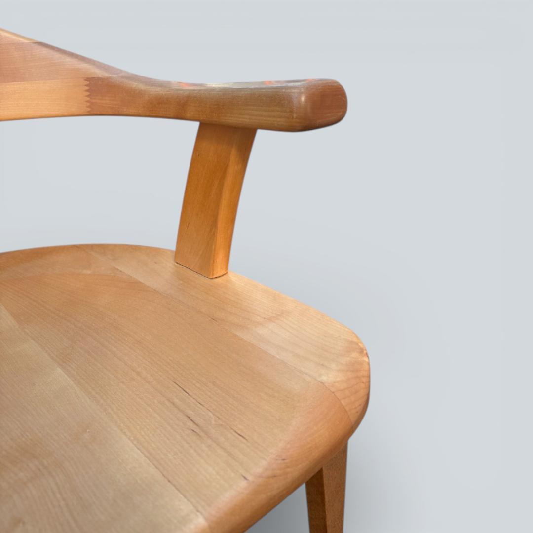 大川家具 回転ダイニングチェア 肘付 幅58cm 天然木 送料込②