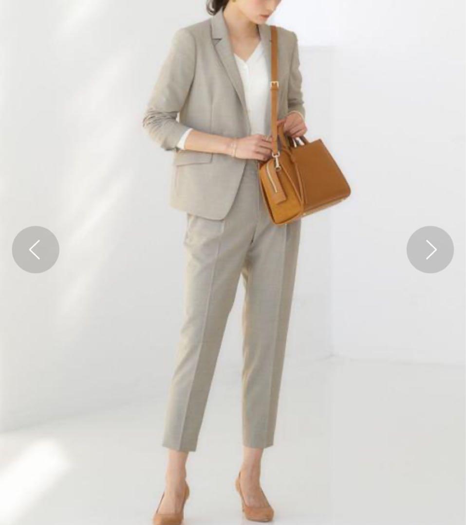 【美品】グリーンレーベルリラクシング カチリラ パンツスーツ セットアップ 36