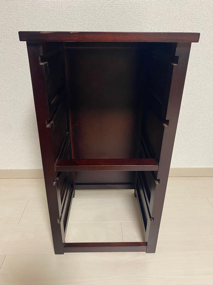 ニッセン　アジア風 レトロ　籐家具 ラタン チェスト　縦型 引き出し4個