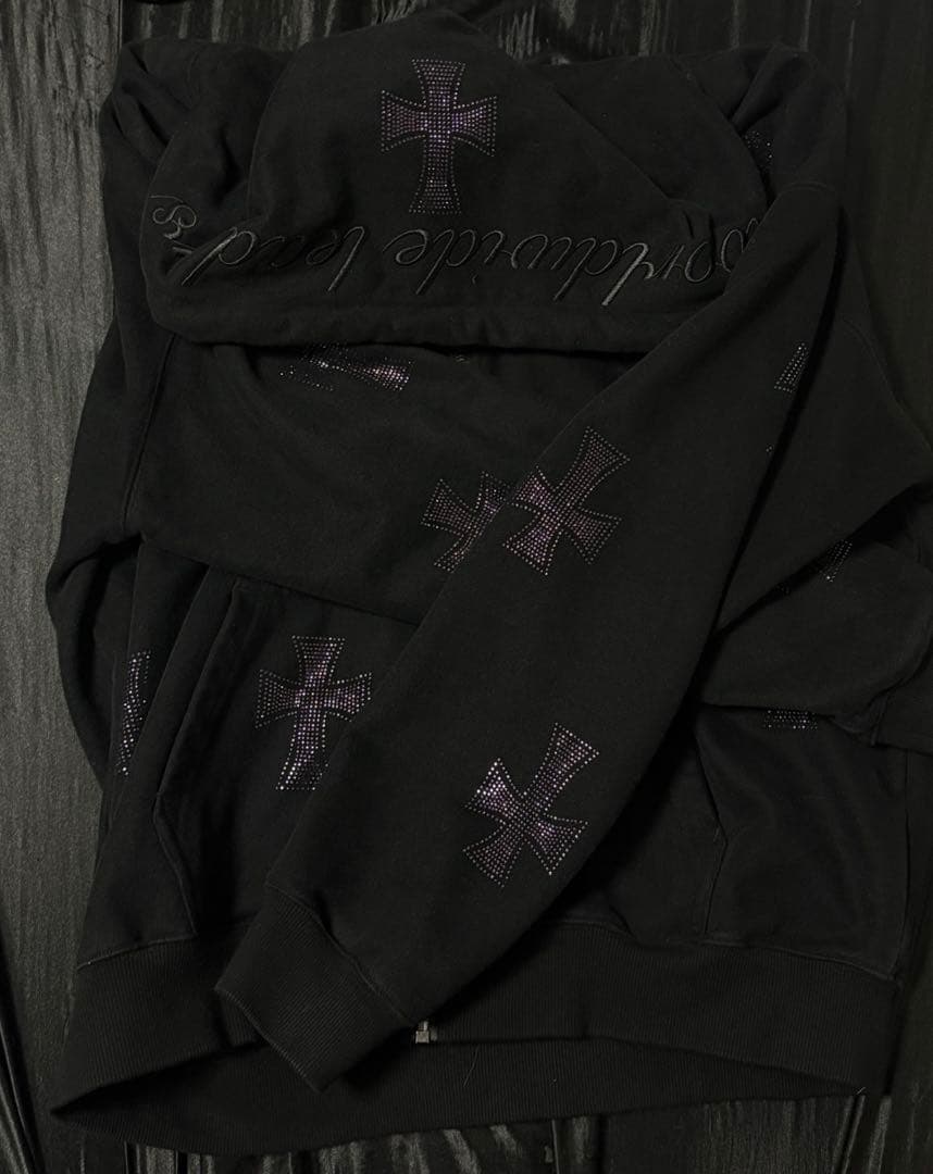 unknown パーカー 紫 十字架