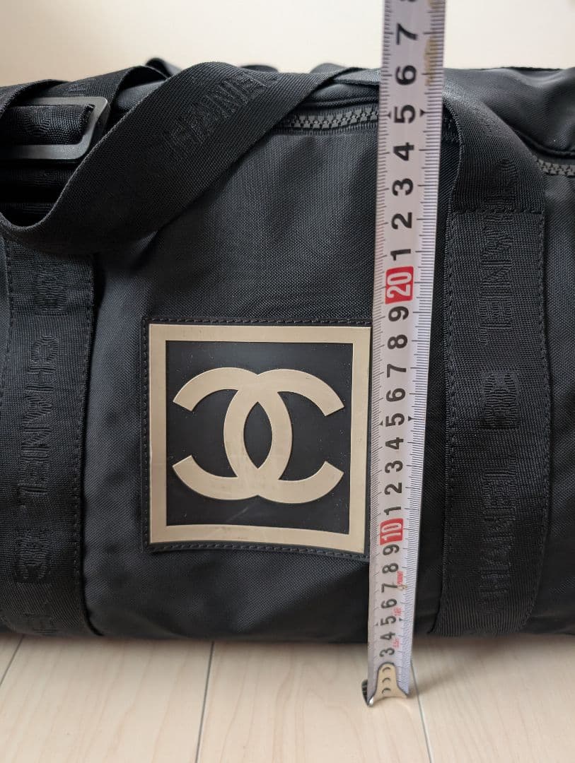 CHANEL ブラック ボストンバッグ　スポーツライン