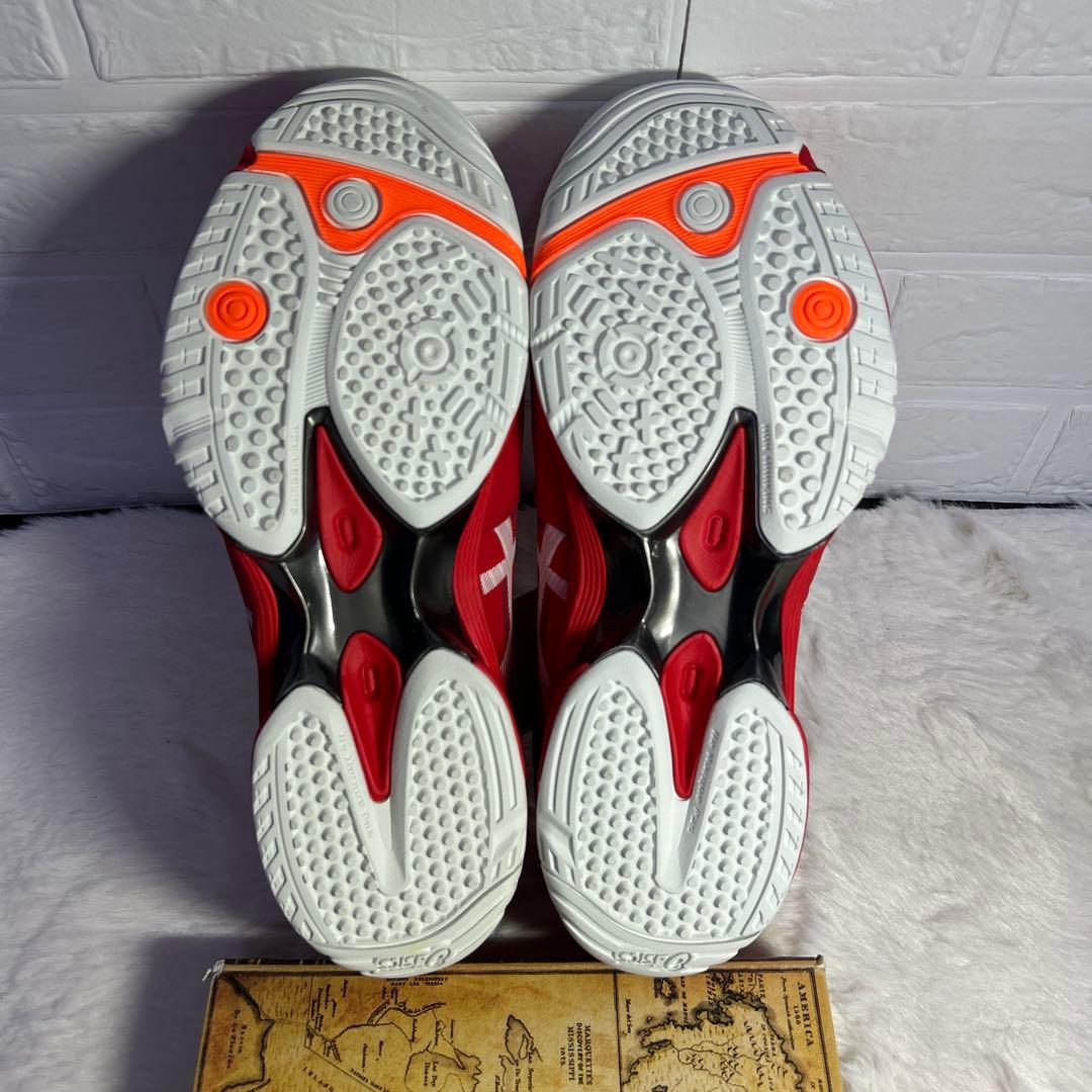 アシックスasics プレステージライト4 ワイド　 オムニ　クレー　赤　テニス