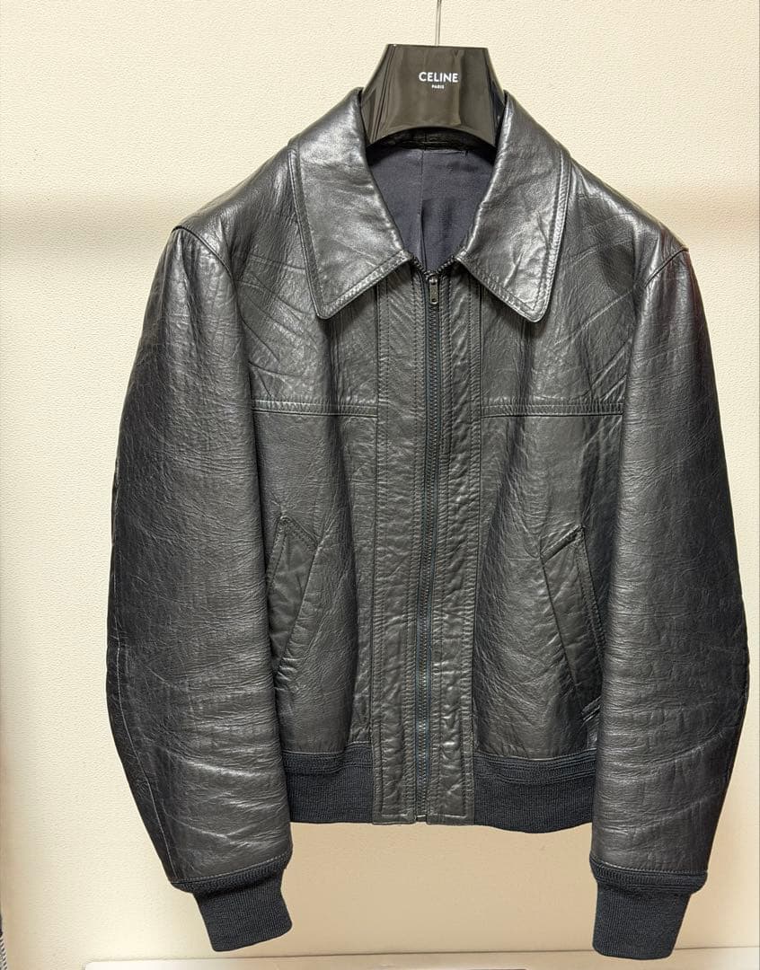 70s エディ スリマン リブ レザー ビンテージ hedi slimane