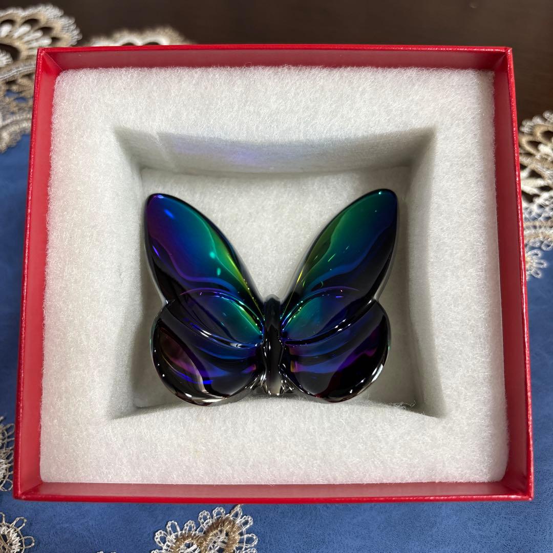 Baccarat バカラ　ラッキーバタフライ　スカラベブルー
