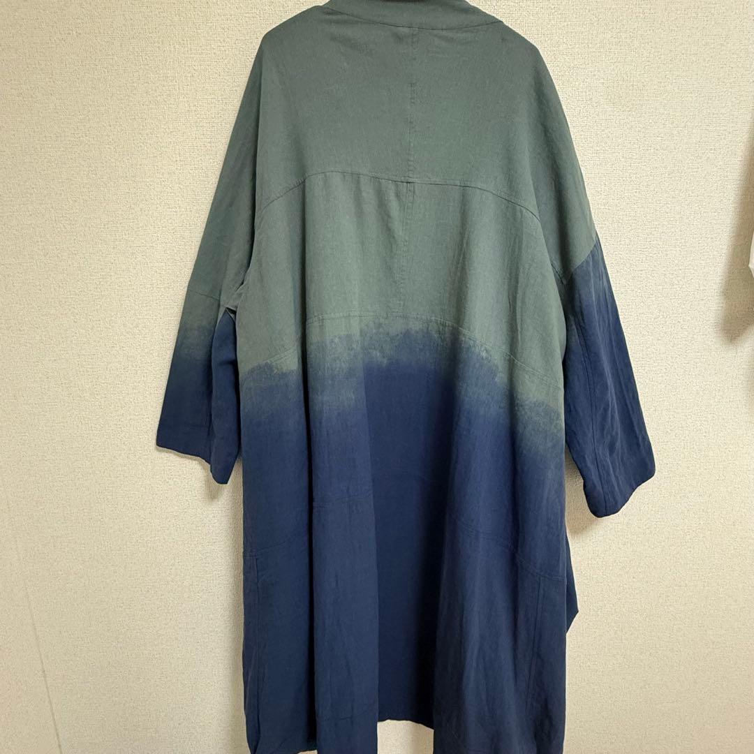 極美品　萌　モユル　リネングラデーションコート