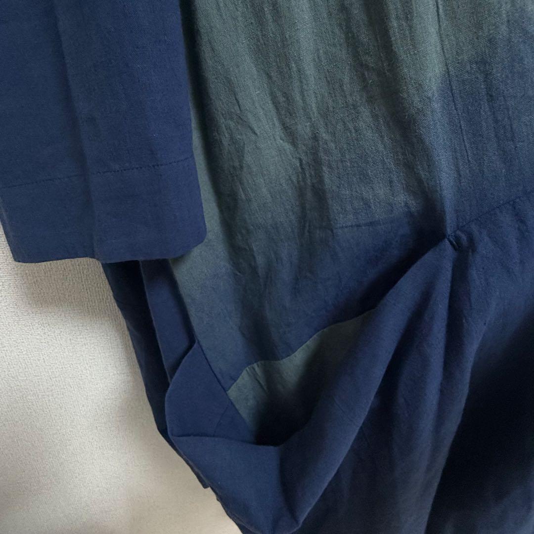 極美品　萌　モユル　リネングラデーションコート