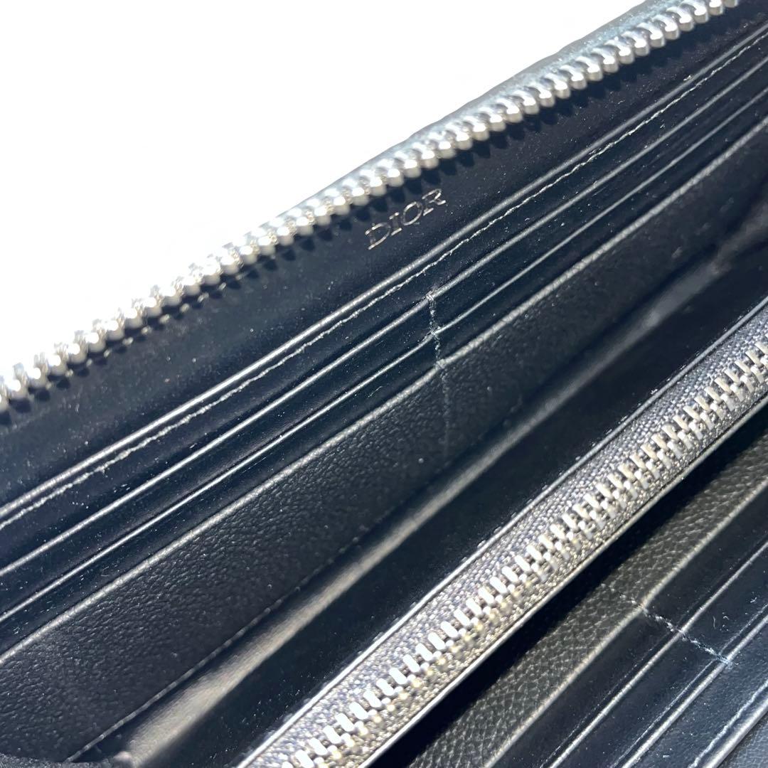 ディオール　グラビティ　長財布　ロングジップウォレット　レザー　ブラック　メンズ