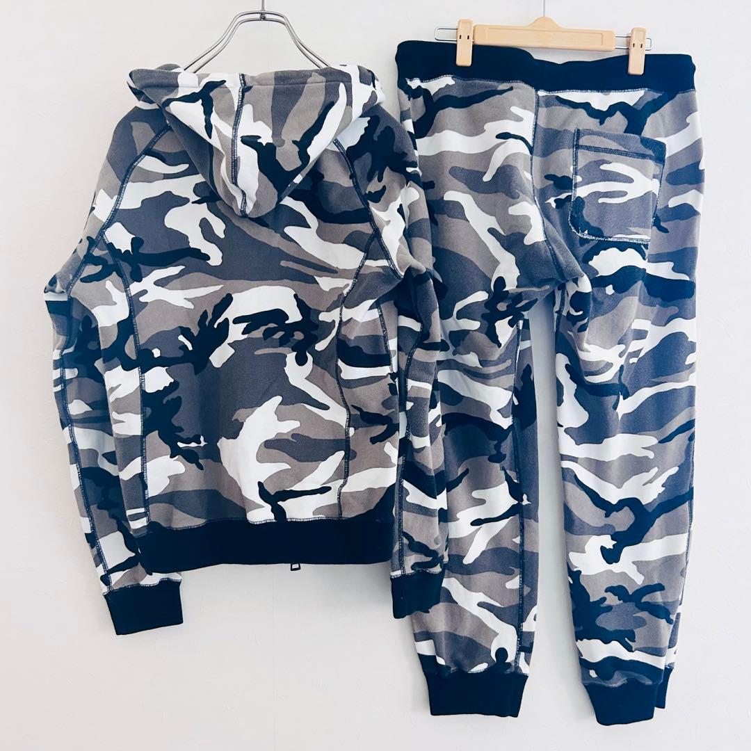 AKM エイケイエム カモフラ 迷彩 セットアップ パーカー Lサイズ