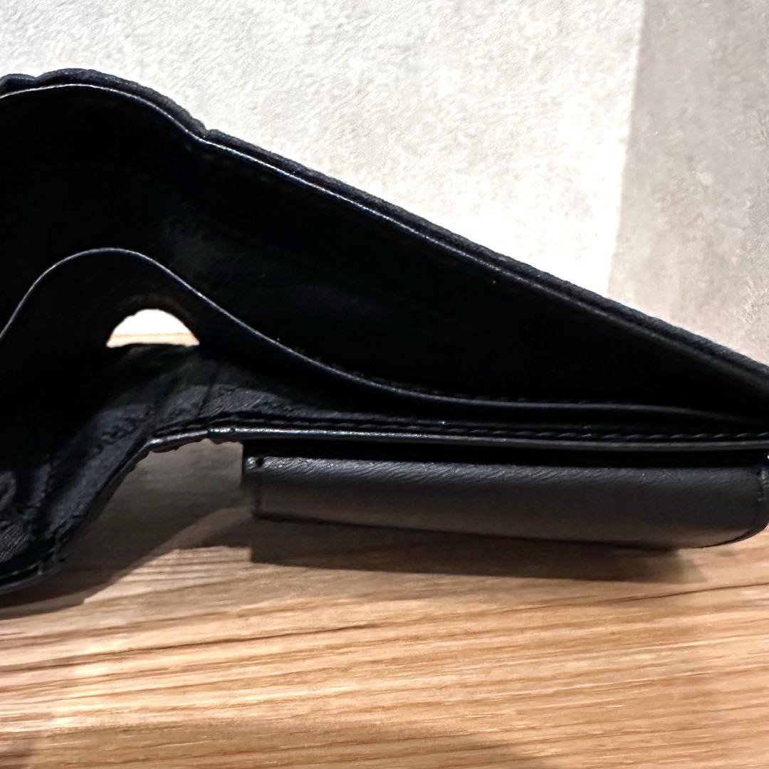 新品 未使用 DIESEL 黒 キャンバス 二つ折り財布 ヴィンテージ 加工