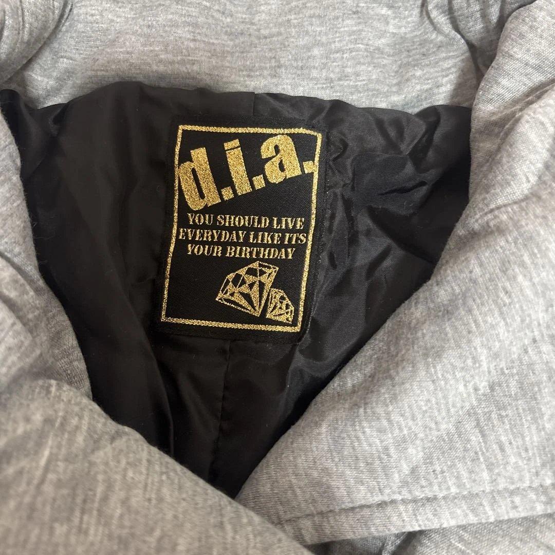 d.i.a ダイヤ　ギャル　グレー ダブルブレスト 中綿ジャケット