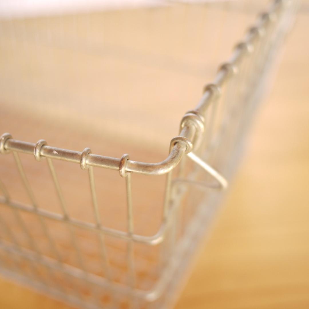 ドイツ ワイヤバスケット 2P　ショッピングかご ドイツヴィンテージ