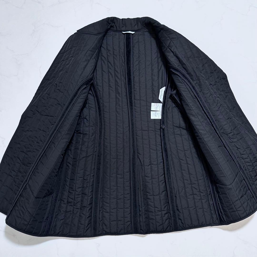 4XL相当✨MaxMara アルパカウール シャギーハーフコート 白タグ 黒48