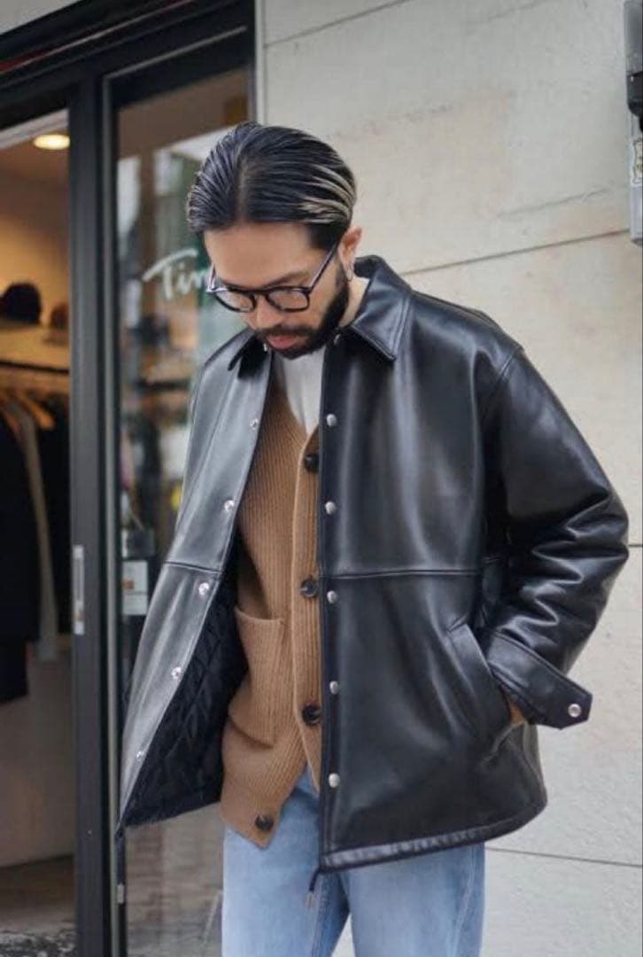 ゼ*ィ様 Time Is On NEW COACH JACKET cow lea