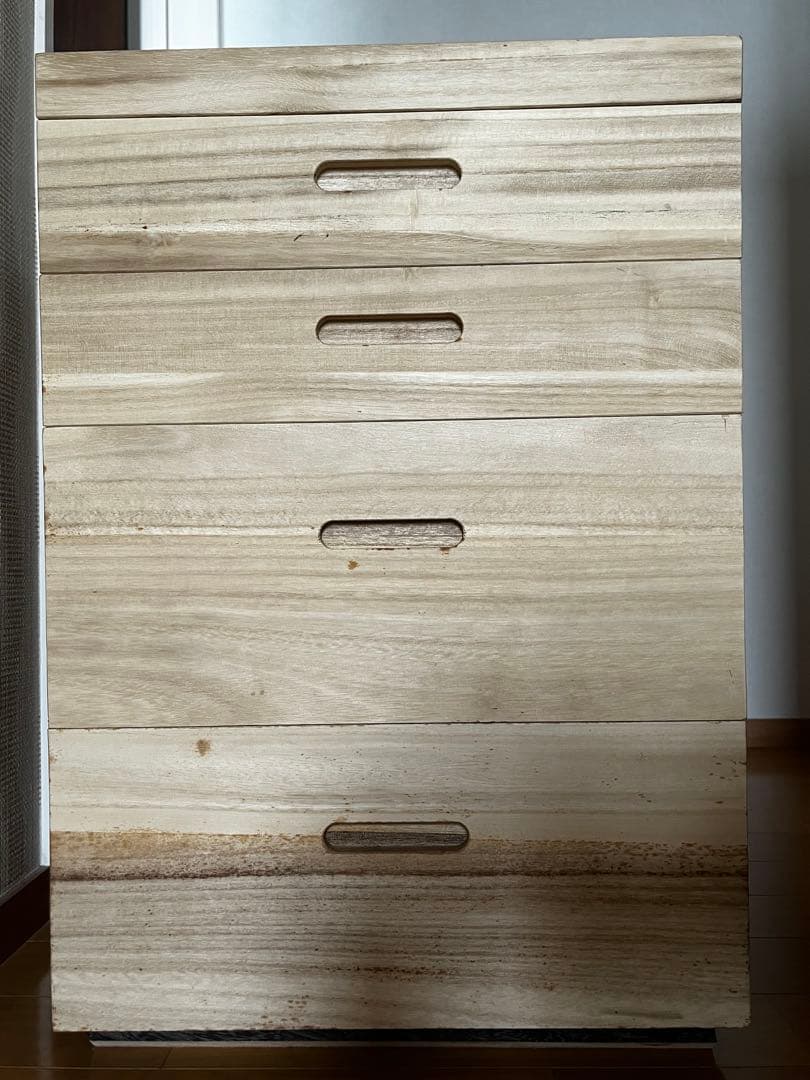 桐衣装ケース 収納 4段 浅型深型 キャスター